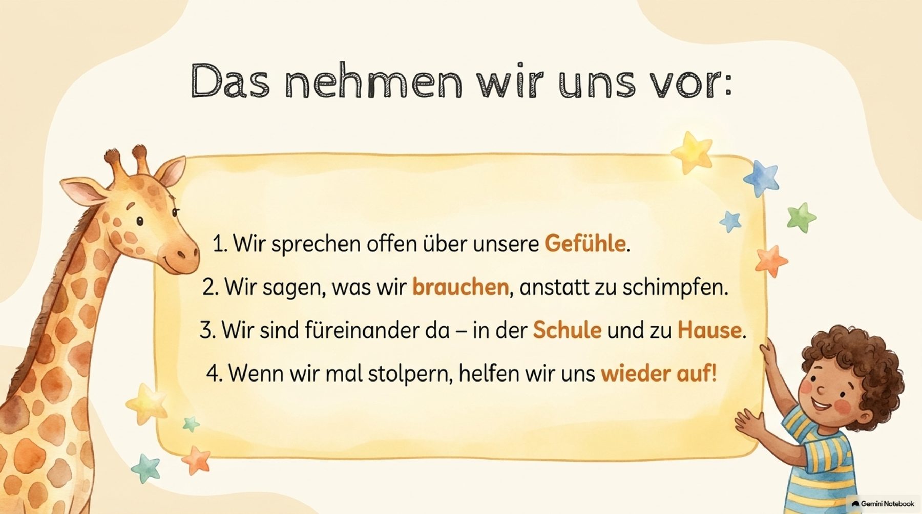 Das nehmen wir uns vor: vier Vorsätze für den Umgang miteinander