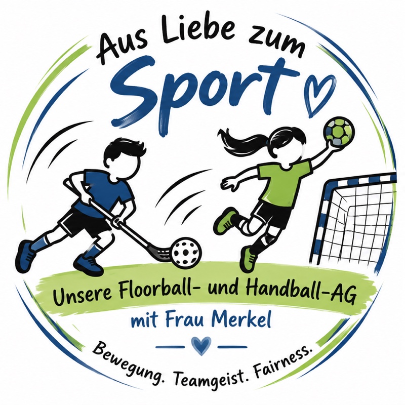 Aus Liebe zum Sport – Unsere Floorball- und Handball-AG mit Frau Merkel